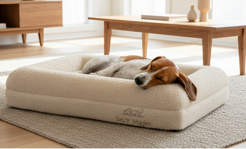 Jax Bed - Orthopaedic Memory Foam Dog Bed WHITE