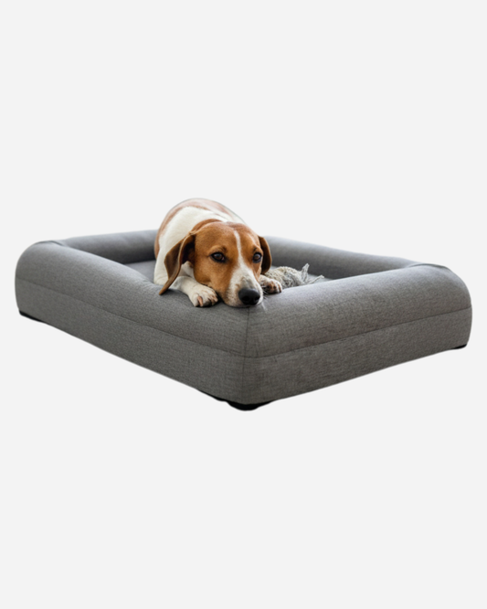 Jax Bed - Orthopaedic Memory Foam Dog Bed - LINEN GREY