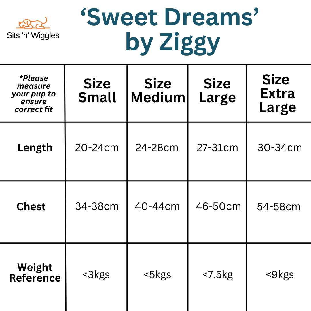 Sweet_dreams_size_guide - Sits 'n' Wiggles