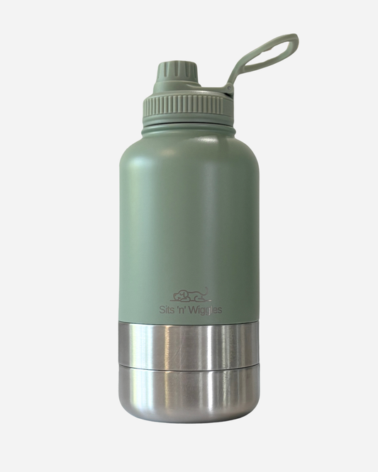 Sage Scout Adventure Bottle with Gulp Lid and two detachable dog bowls