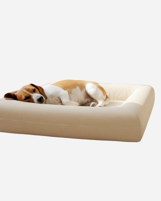 Jax Bed -  Orthopaedic Memory Foam Dog Bed - LINEN BEIGE