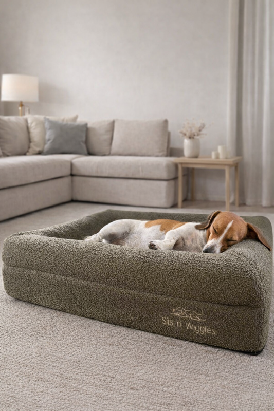 Jax Bed -  Orthopaedic Memory Foam Dog Bed OLIVE