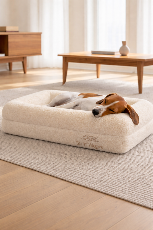 Jax Bed -  Orthopaedic Memory Foam Dog Bed WHITE